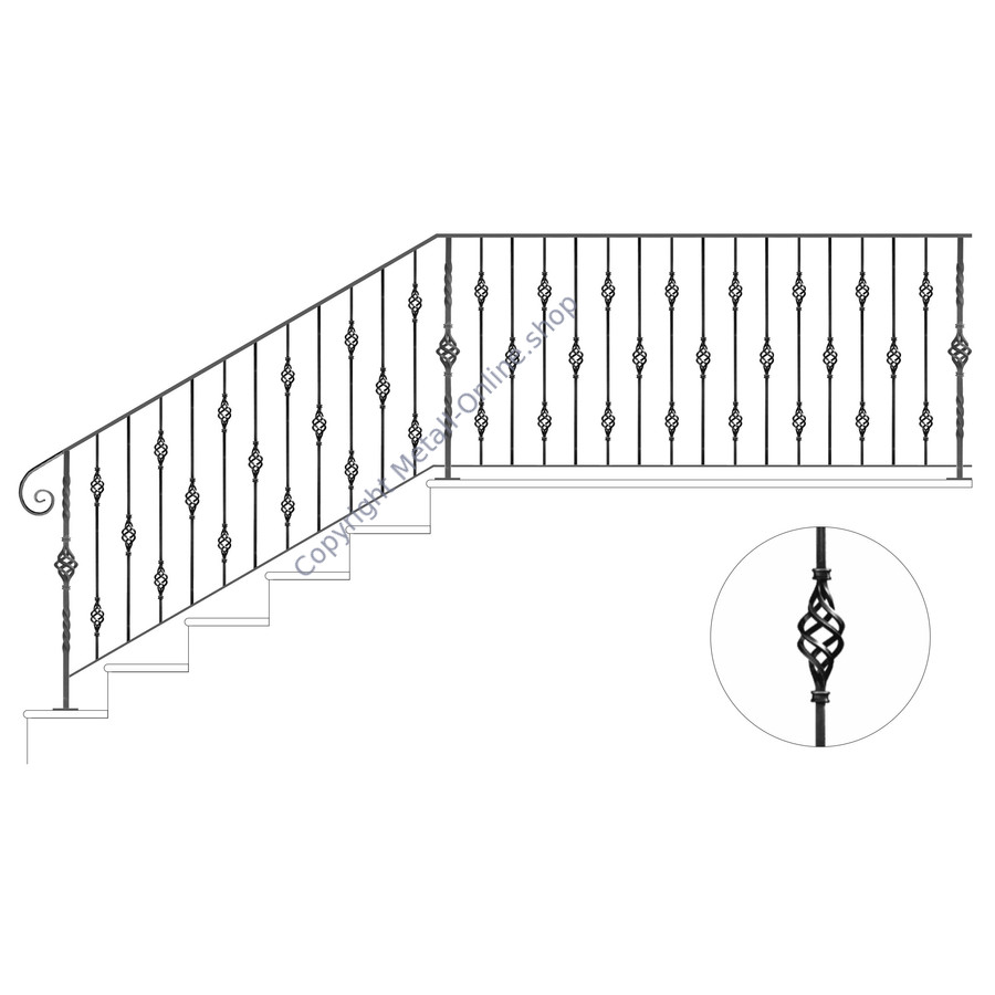 Hochwertige Gitterstäbe im Metall-Online.shop / Artikel 4877